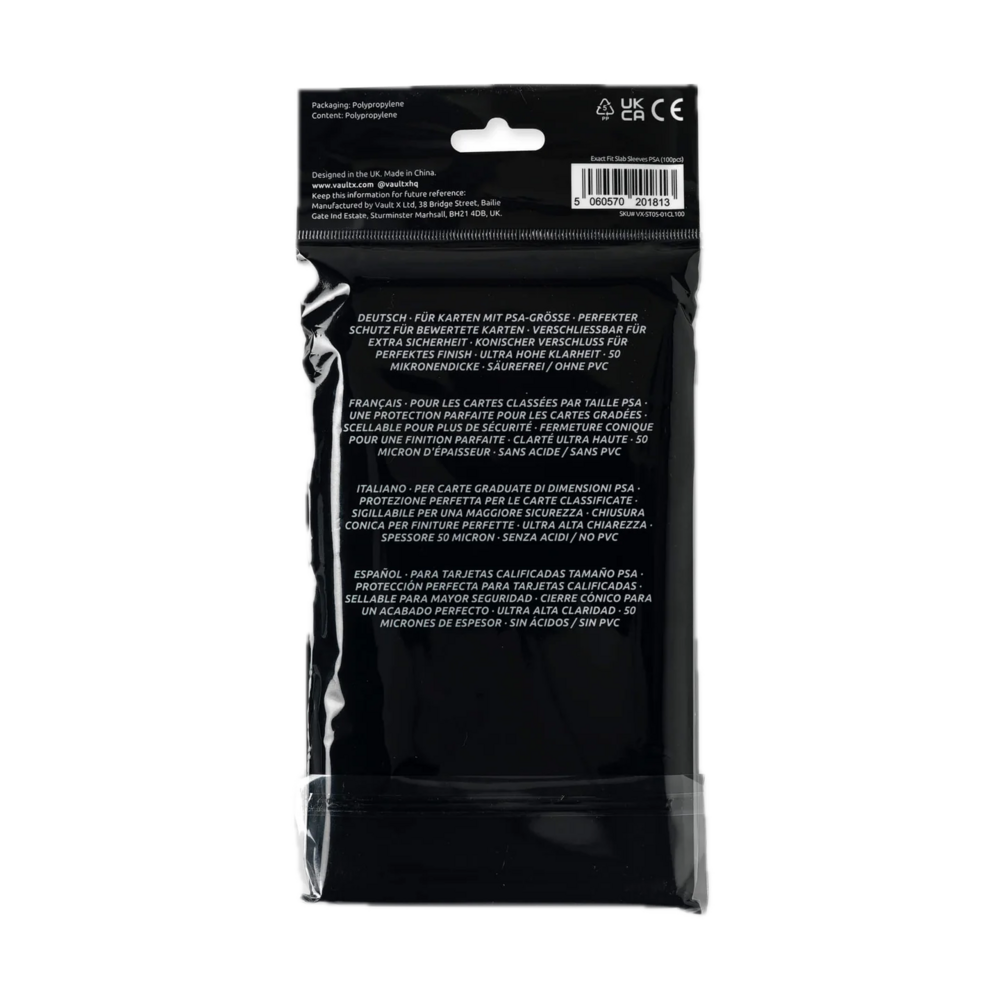 Vault X - Exact Fit Slab Sleeves PSA (100-Sleeves)