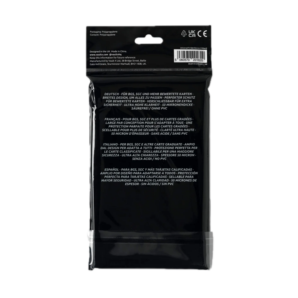 Vault X - Universal Fit Slab Sleeves (100-Sleeves)