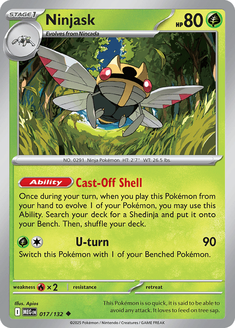 017/132 MEG - Ninjask Reverse Holofoil