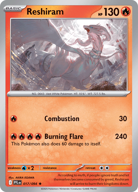 017/094 PFL - Reshiram Reverse Holofoil