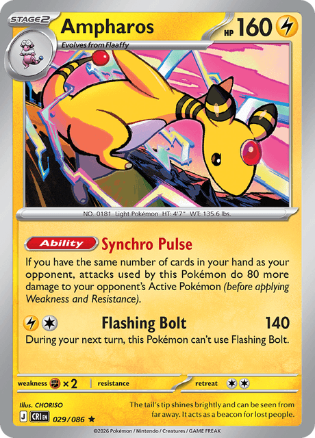 029/086 CRI - Ampharos Reverse Holofoil