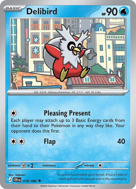 018/086 CRI - Delibird Reverse Holofoil