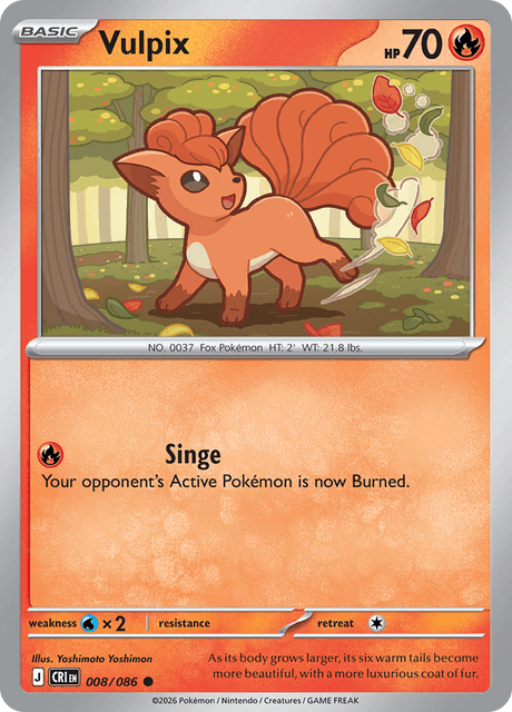 008/086 CRI - Vulpix Reverse Holofoil
