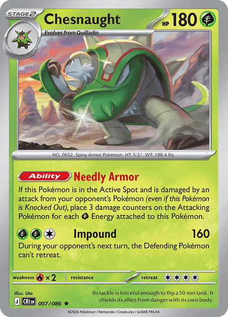 007/086 CRI - Chesnaught Reverse Holofoil