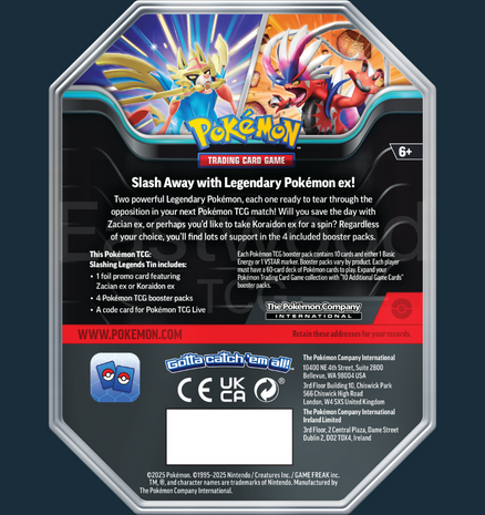 Pokemon - Slashing Legends Zacian EX Tin
