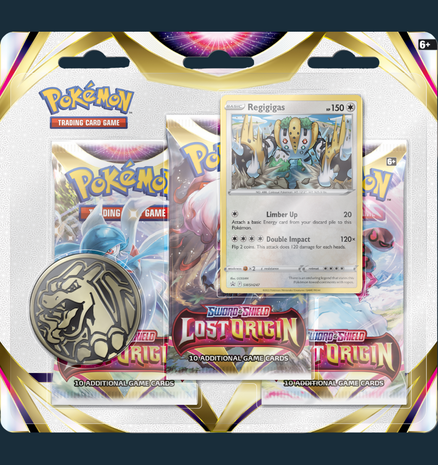 Pokemon - Sword &amp; Shield Lost Origin 3-pack Blister Regigigas
