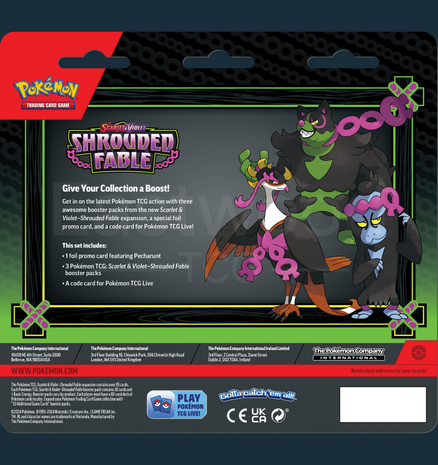 Pokemon - Scarlet &amp; Violet Shrouded Fable 3-Pack Blister Pecharunt