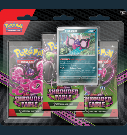 Pokemon - Scarlet &amp; Violet Shrouded Fable 3-Pack Blister Pecharunt