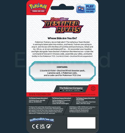 Pokemon - Scarlet &amp; Violet Destined Rivals Checklane Blister Zarude