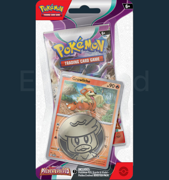 Pokemon - Scarlet &amp; Violet Paldea Evolved Checklane Blister Growlithe