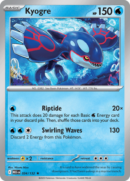 034/132 MEG - Kyogre Reverse Holofoil