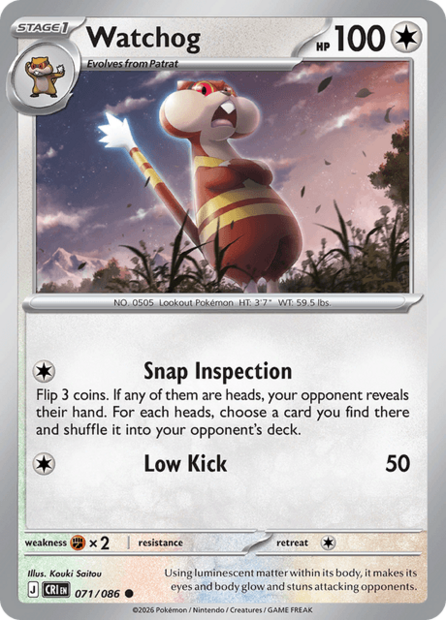071/086 CRI - Watchog Reverse Holofoil