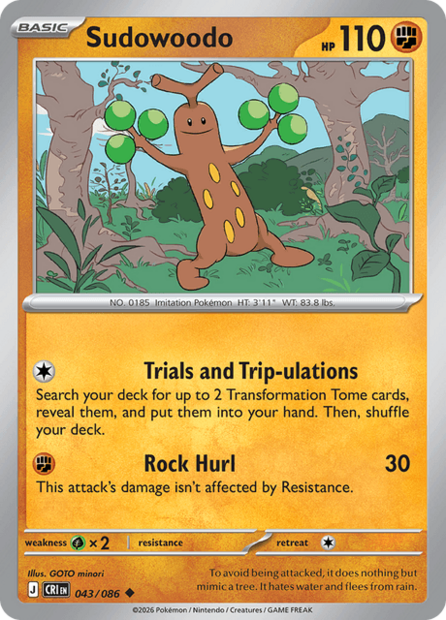 043/086 CRI - Sudowoodo Reverse Holofoil