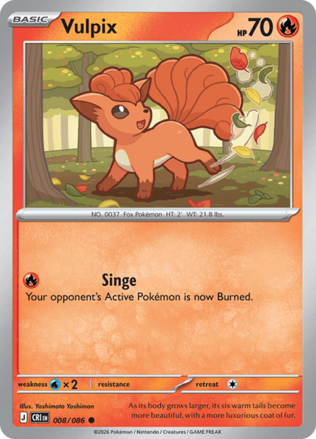 008/086 CRI - Vulpix Reverse Holofoil