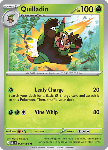 006/086 CRI - Quilladin Reverse Holofoil