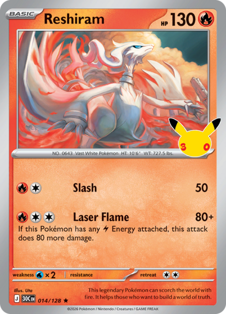 014/128 30C  - Reshiram Holofoil