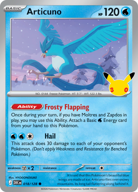 018/128 30C  - Articuno Holofoil