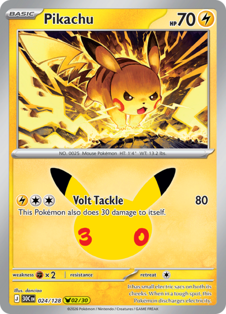 024/128 30C  - Pikachu Holofoil