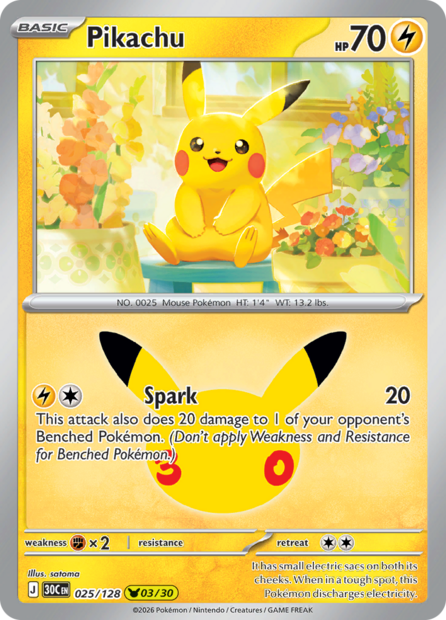 025/128 30C  - Pikachu Holofoil