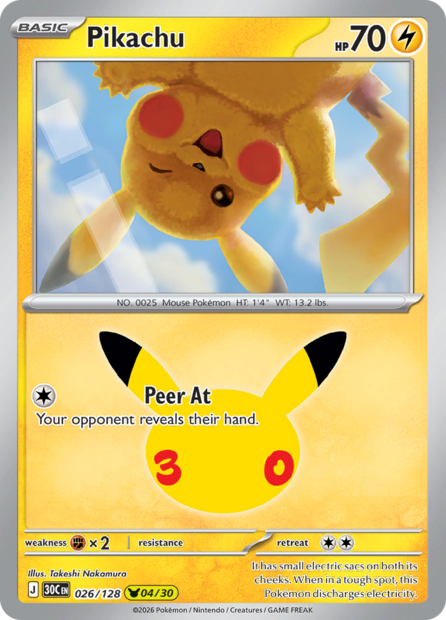 026/128 30C  - Pikachu Holofoil