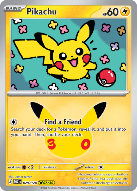 029/128 30C  - Pikachu Holofoil