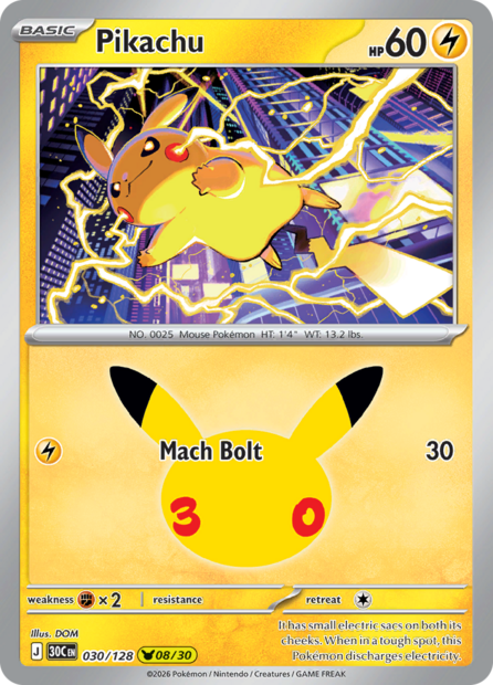 030/128 30C  - Pikachu Holofoil