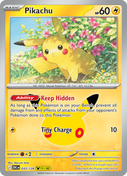 033/128 30C  - Pikachu Holofoil