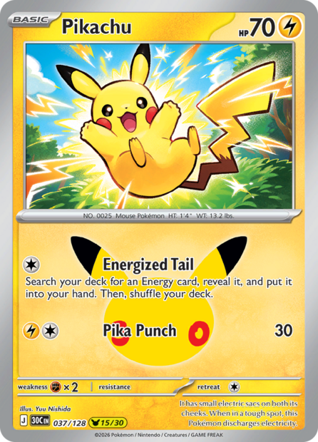 037/128 30C  - Pikachu Holofoil