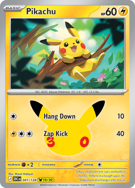 041/128 30C  - Pikachu Holofoil