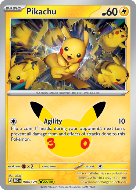 044/128 30C  - Pikachu Holofoil
