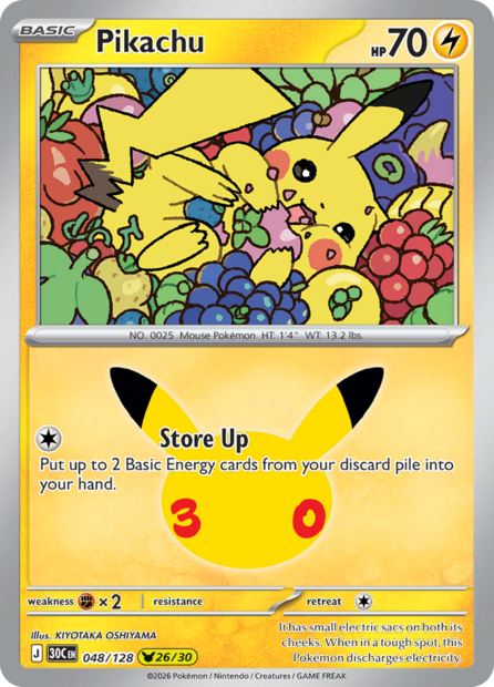 048/128 30C  - Pikachu Holofoil