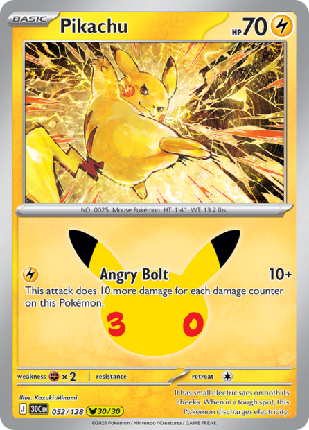 052/128 30C  - Pikachu Holofoil