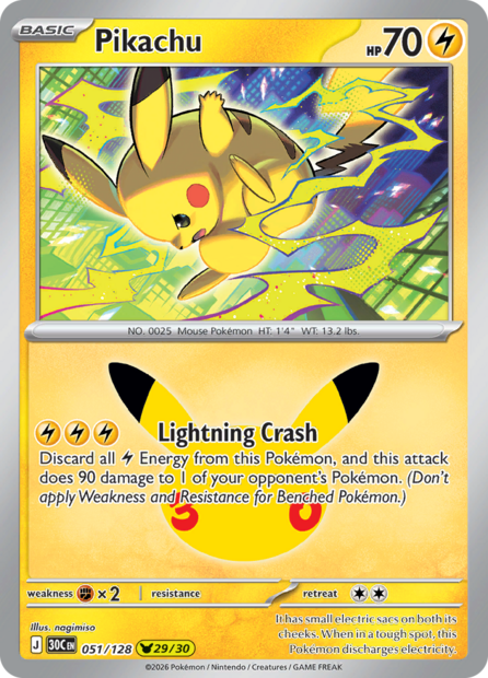 051/128 30C  - Pikachu Holofoil