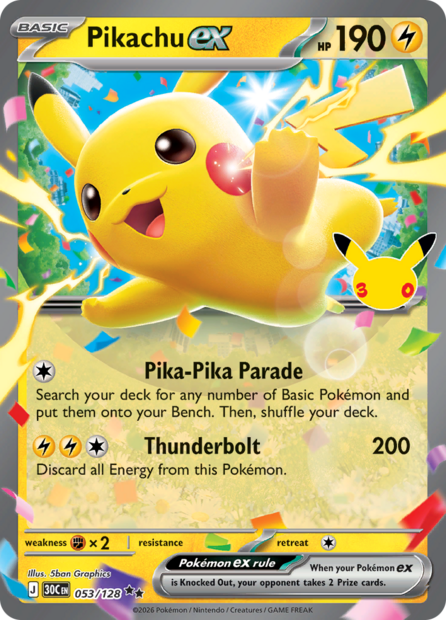 053/128 30C  - Pikachu ex