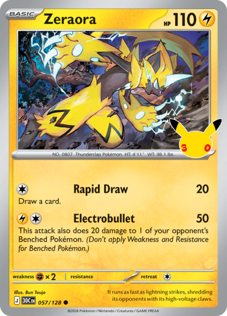 057/128 30C  - Zeraora Holofoil