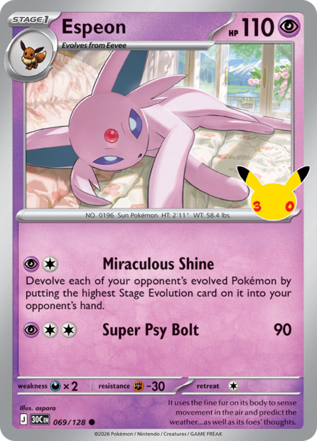 069/128 30C  - Espeon Holofoil