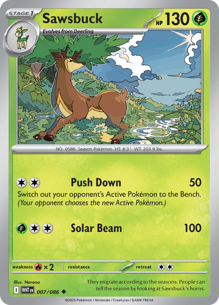 007/086 WHT - Sawsbuck Pok&eacute;ball Holo
