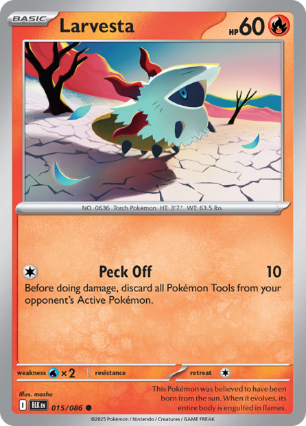 015/086 BLK - Larvesta Masterball Holo