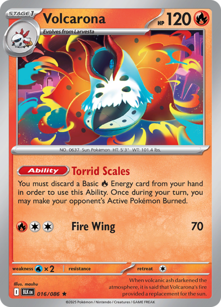 016/086 BLK - Volcarona Pok&eacute;ball Holo