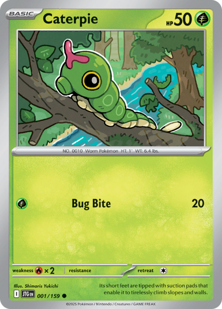 001/159 JTG - Caterpie Reverse Holofoil