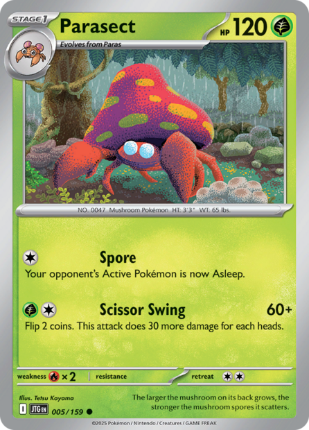 005/159 JTG - Parasect Reverse Holofoil