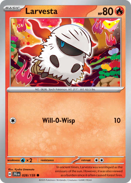 028/159 JTG - Larvesta Reverse Holofoil
